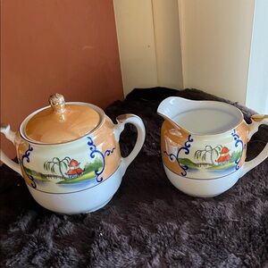 Vintage Noritake creamer and sugar bowl
